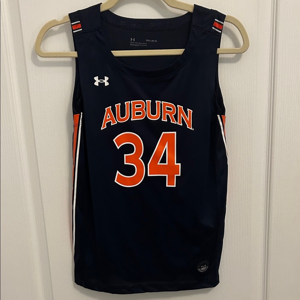 Under Armour Navy Auburn Basketball Jersey with Orange and White